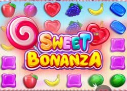Casino Sweet Bonanza game with colorful candies and fruits.  Goodwin Casino Online